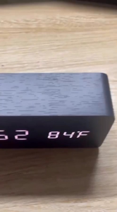 Chibi Home Care Jam Meja Kayu Digital Led /Jam Estetik + SUHU /Digital Wood Smart Alarm Clock/ ESTETIK JAM WEKER