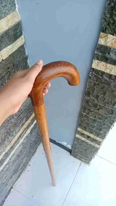 tongkat jalan kayu kelor emas motif payung spesial h448