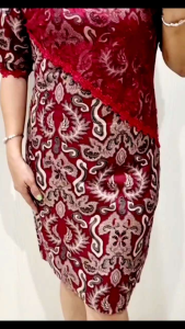 BATIK COUPLE SARIMBIT KELUARGA KEKINIAN TERBARU SERAGAM DRESS KEMEJA TERBARU KONDANGAN DIVANIA DAUN MERAH JUMBO