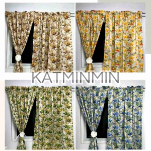 standard size 60*80 inches 3in1/ per pc  suksukan/non ring curtain Katrina center contiza geena fabric