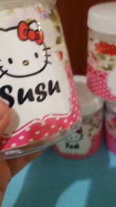 Toples Bumbu/Kue Motif Hello Kitty Ukuran 500ml/600ml (Harga Buat 5 Pcs)