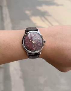ĐỒNG HỒ NAM CHÍNH HÃNG ORIENT RA-AK0705R10B (AK0705R30B) Automatic Bambino Version 8 Red Dial Brown Leather For Men