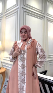 DRESS GAMIS MODE ADINDA 2 IN 1 TERBARU BY MASITA MODESET 100%ASLI REAL