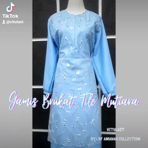 Gamis Brokat Tile Mutiara Wanita Elegan Terbaru