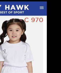 เสื้อกีฬาเด็กกลอกลมFLY HAWKรุ่นC970เป็นผ้าระบายความร้อนได้ดี