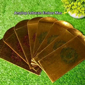 Amplop lebaran angpau lebaran premium emas poly embos HK uk L panjang