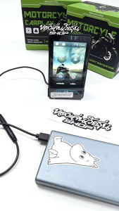 หน้าจอ carplay มอเตอร์ไซด์ แบบถอดจอเก็บได้ ต่อ USB ตรงได้ หรือต่อจากแบตเตอรี่ได้