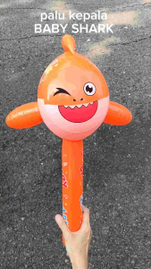 PALU KEPALA BABY SHARK 55cm: MAINAN TIUP UNIK UNTUK ANAK