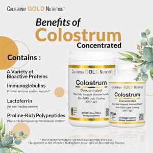 California Gold Nutrition Colostrum 20 Percent IgG 240 Veggie Capsules