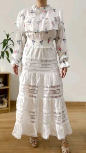 ●ECLAIRE● 02L Blouse Blus Crop Lengan Panjang Longsleeves Motif Flower Floral Bunga Korea Casual Modis Mode Santai Import 1239