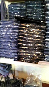 JAKET Jeans crop dewasa M.L XL snow blue snow black motif dan polos