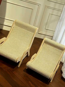 SG]🚚Cat Lounger Sofa Wooden Hammock Claw Grinding Sisal Cat Bed Scratching Mat Pet Nest Scratch Anti-Scratch Design