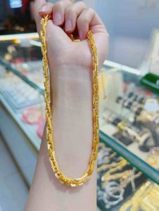 Dây chuyền xoắn vuông chạm THƯỜNG 6mm Kami trang sức sỉ DXVT6L