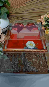 Kotak Frame Fiber Tempat Uang Cincin dan Gelang Mahar atau Seserahan Pernikahan - FUCG