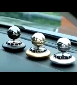 parfum pajangan dashboard mobil motif bola basket berputar tenaga surya