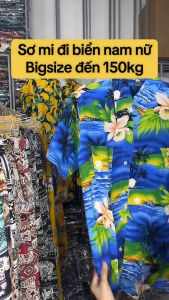 Áo sơ mi Hawaii nam nữ đi biển Bigsize ( bảng size cuối ảnh)link 3