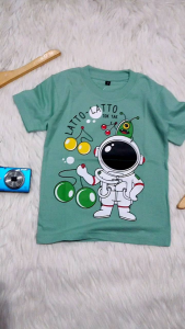 Kaos Anak Astronot Lato Lato Sage Green Cotton 30s 1-10 Tahun