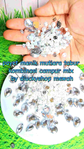 Mutiara sintetis Payet manik mote tabur jahit campuran motif per 10 gram