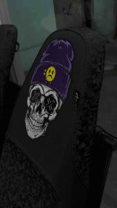 SKULL WITH HAT MOTORCYCLE SEAT COVER