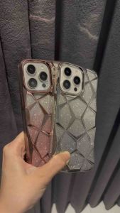 CASE GLITTER DIAMOND LUXURY QUICKSAND CRYSTAL METALIC 2 IN 1 FOR IPHONE 11 12 13 14 15 16 PRO MAX CASING IPHONE DIAMOND GLITTER BLING BLING