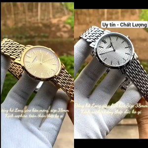 Đồng Hồ Nam size 38mm 2kim mạ vàng máy pin nhật kính sapphire chống xước dây vỏ thép không rỉ pin rin Nhật đồng hồ L.G.I.N
