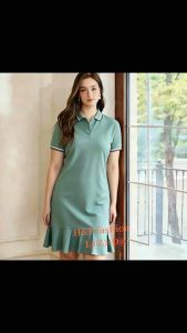 New fashion fishtail dress women plus size polo dress plain cotton 7colors WUIU