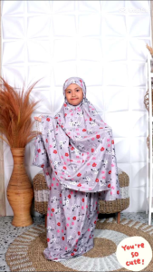 Mukena Traveling Anak Usia 6 Sampai 12 Tahun Motif Bunga Cantik