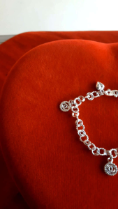 Gelang Anak Motif Channel Perak Asli