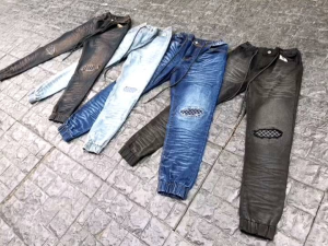 กางเกงเอวยืดขาจั๊ม แต่งขาดเข่าสไตล์Jogger Pants