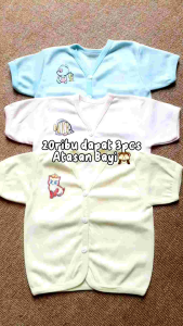 3Pcs Baju Bayi Baru Lahir Halus Lembut / Baju Baby Newborn 0-3 Bulan / Perlengkapan Bayi Murah