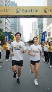 Sunlife Marathon Inspired T-shirt Athletic Tee Breathable Lightweight Quick Dry Sportswear
