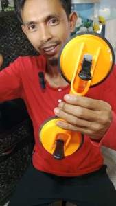 Hasston Kop Kaca 2 Kaki Gagang Besi Finishing Chrome Alat Pengangkat Kaca Keramik Granit