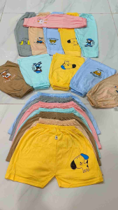 Combo 10 quần Đùi thun lạnh trơn in hình thú mặc mát cho bé trai bé gái từ 4-16kg cho bé từ 0-3 tuổi