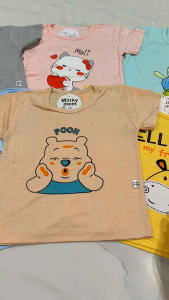 Combo 5 áo cộc tay thun lạnh mặc mát cho bé trai bé gái từ 4-15kg cho bé từ 0-3 tuổi