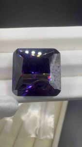 Purple Square Princess purple diamond Stone man made For Making Jewelry Size 16mm 45.18ct
