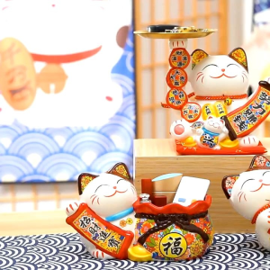 📣New Design Ceramic【Storage】 Lucky Cat for Gift Shop Office Home Feng Shui Fortune Decoration 新款【 收纳猫】陶瓷财招福招财猫风水摆设家里公司店