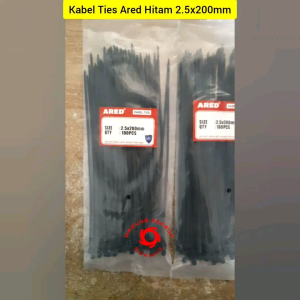 (1 Pack) Kabel Ties 2.5x200mm / Kabel Tis / Cable Ties Hitam 20CM