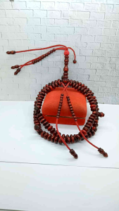 Tasbih Tijani Akar Bahar Merah Full Benang Rajut A17