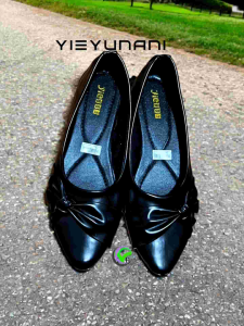 SY03 Sepatu Wanita Flatshoes Hitam Sol Karet