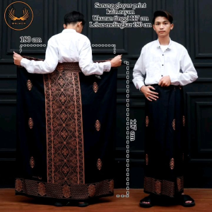 Sarung Anak Motif Sarang Tawon Bahan Santung Halus Dan Adem - Sarung Batik Anak Warna Hitam