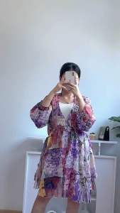 [Basica Moda] 6379 Gaun Dress Loose Mini Wanita Magueta Chiffon Import