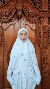 MUKENA DEWASA TERUSAN BAHAN KATUN MIKRO MOTIF BUNGA GARDENIA