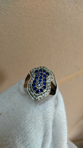 CINCIN BLUE SAPHIRE 35 MATA Natural Blue Sapphire Identification Card Ring with Brilliant Cut Blue Round 2.10 x 1.96 mm No Heated Origin Sri Lanka