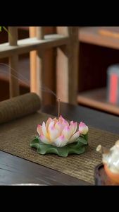 Hoa Sen Sứ Thả Bát Hoa - Đế Sen Sứ Cắm Nhang - Sen Sứ Đốt Trầm Thả Bát Minh Đường Tụ Thủy - Hoa Sen Gốm Sứ