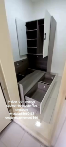 Storage bed frame with cabinet customize for helper room singapore