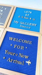 พร้อมส่ง🚩กระดานอักษร ไม้โอ็คแท้ 100% แถมฟรี!! อักษรสีขาว2แผ่น ขาตั้งไม้( Letter board)