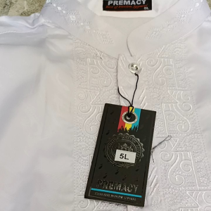 SumberRejekiJeans - Baju Koko Super Jumbo Big Size Lengan Panjang Bordir Putih Premacy Satin Tebal
