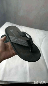 sandal fliper pria clothing lokal bandung hitam sablon