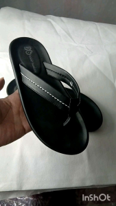 Sandal Jepit Budak Bandung Hitam Elegan Kulit PU Gaya Korea