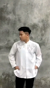 BAJU KOKO PRIA PUTIH ABDILLAH PROMO MURAH GROSIR